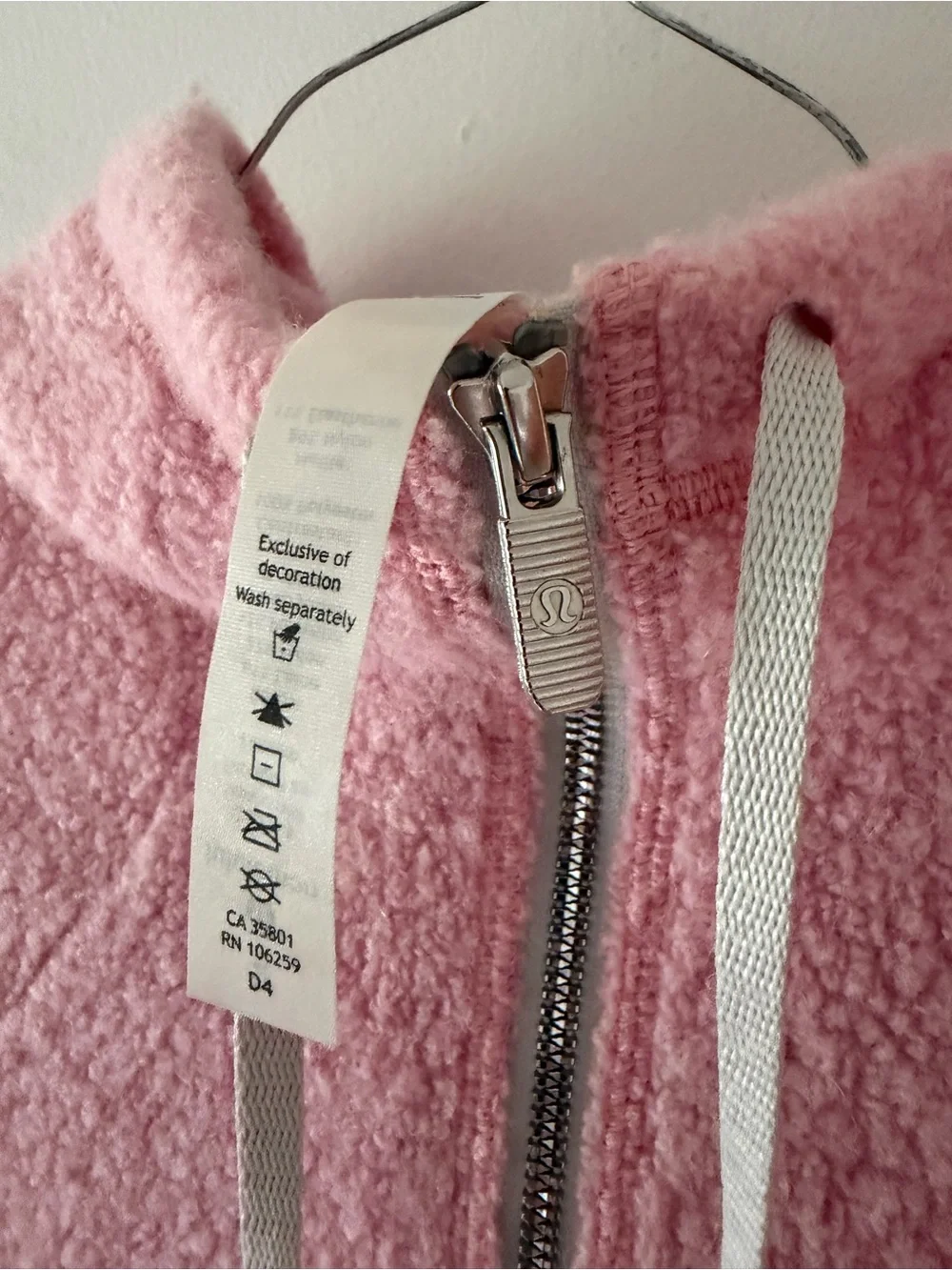 Lululemon So Sherpa Hooded Jacket in Heathered Pink Haze Size 2 Full Zip